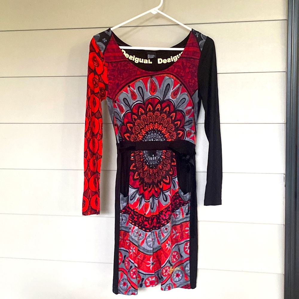 Red and Black Desigual Dress